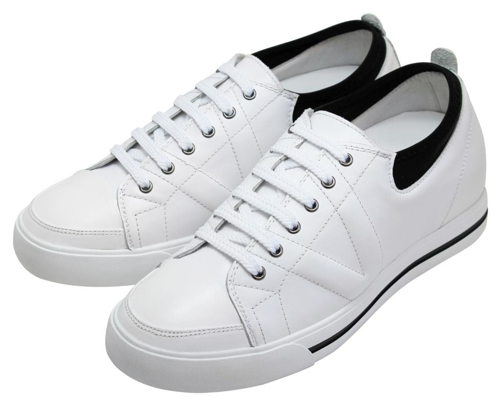 Elevator shoes height increase TOTO - D8171 - 2.4 Inches Taller (White/Black)