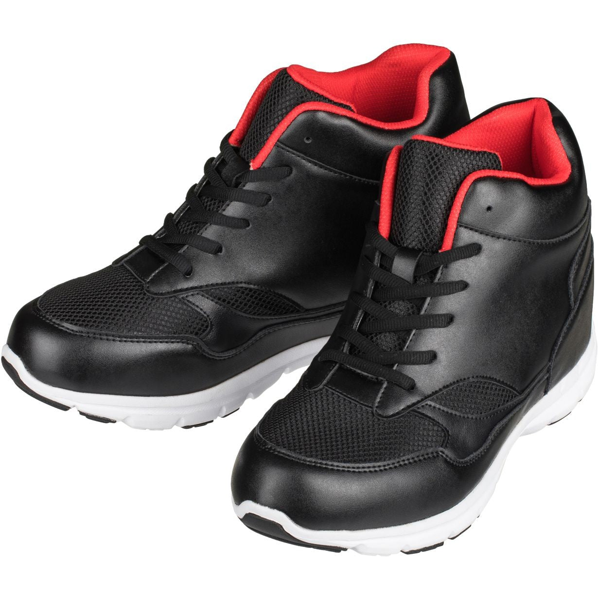 Elevator shoes height increase CALTO Leather High-Top Sneakers - Four Inches - G3332